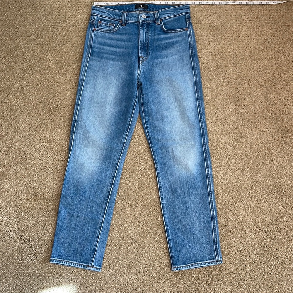7 For All Mankind Women’s High Waist Cropped Straight Jeans